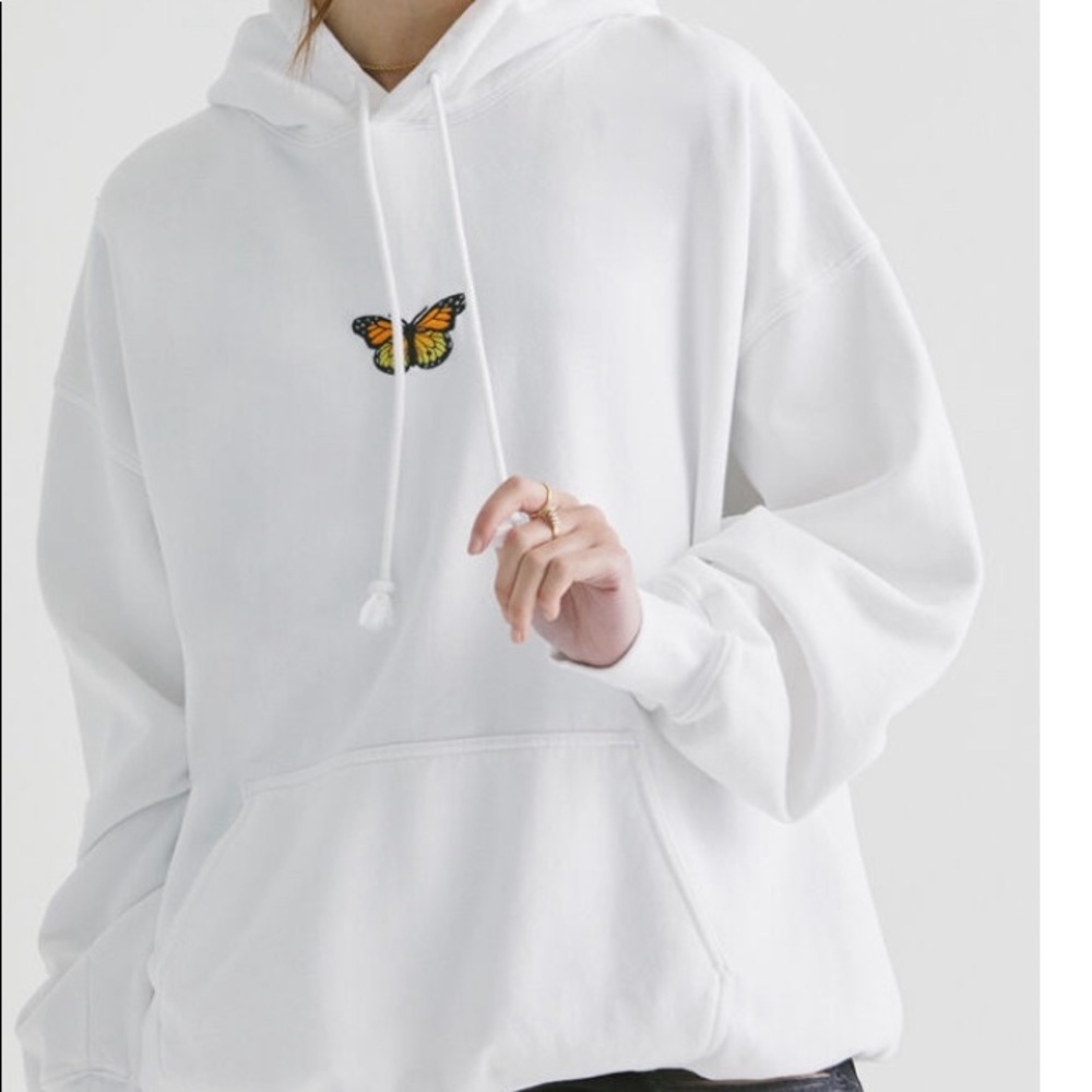 John Galt white butterfly hoodie